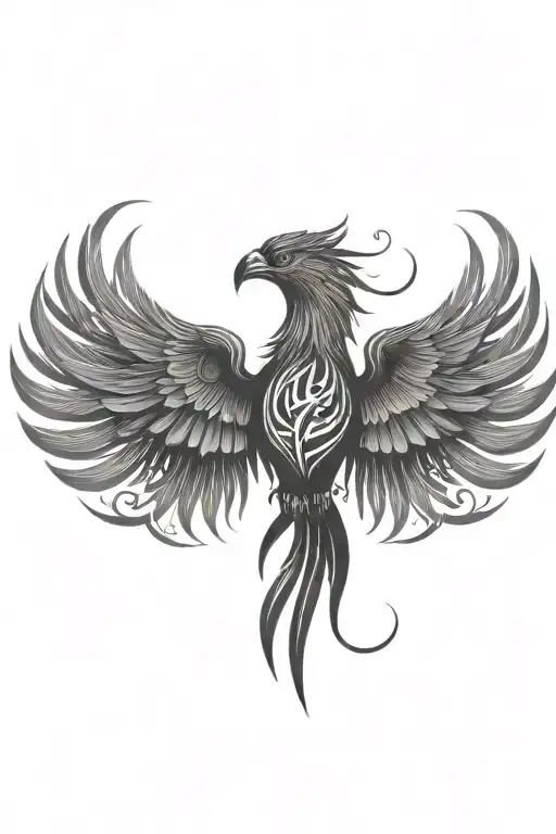 Phoenix Rising From The Ashes Symbolizing Rebirth