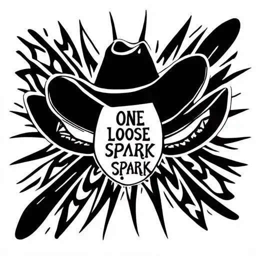 Cowboy Hat With Words One Loose Spark