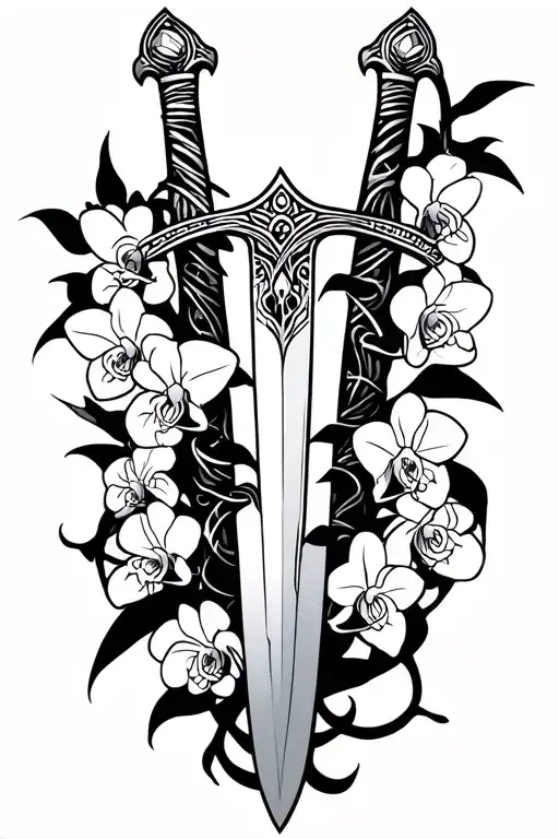 Full Sword With Orchid Vine Wrapping