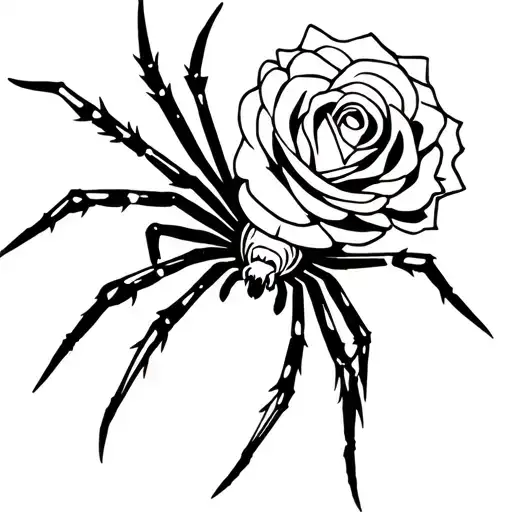 Spider In Roses With Spikes