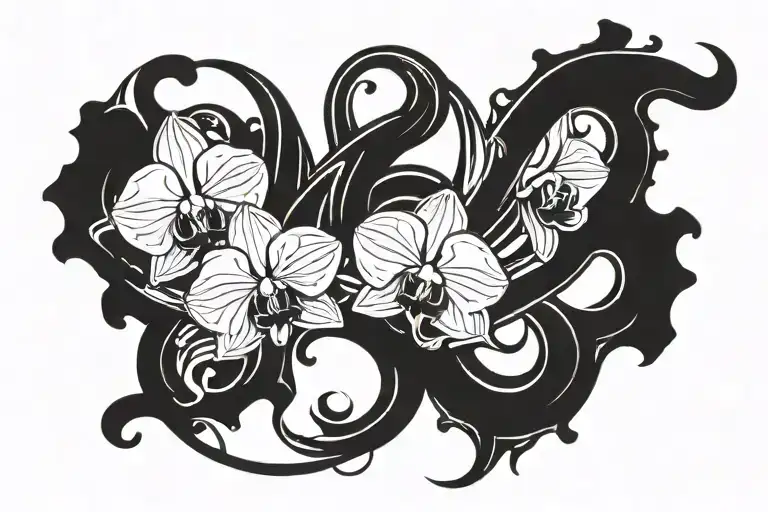 Orchid And Aquarius Squiggly Lines Outside