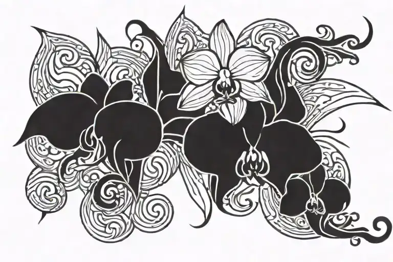 Orchid And Aquarius Squiggly Lines Outside