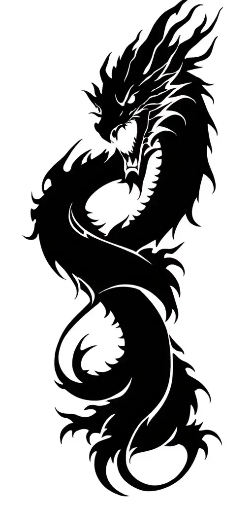 Bold Fierce Dragon Head Tattoo Wrapped Around Arm Sleeve Surounded By Black Ink