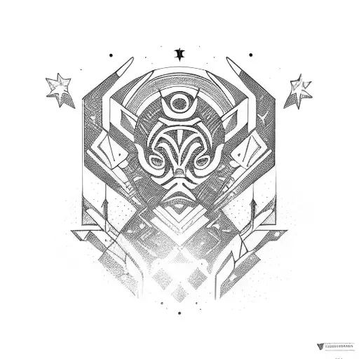 Sagittarius Zodiac Sign With Stars And Lines