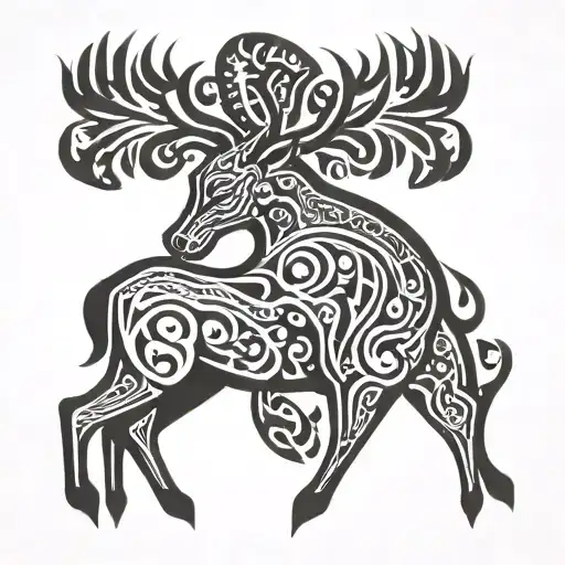 Deer Holding Vigvisir