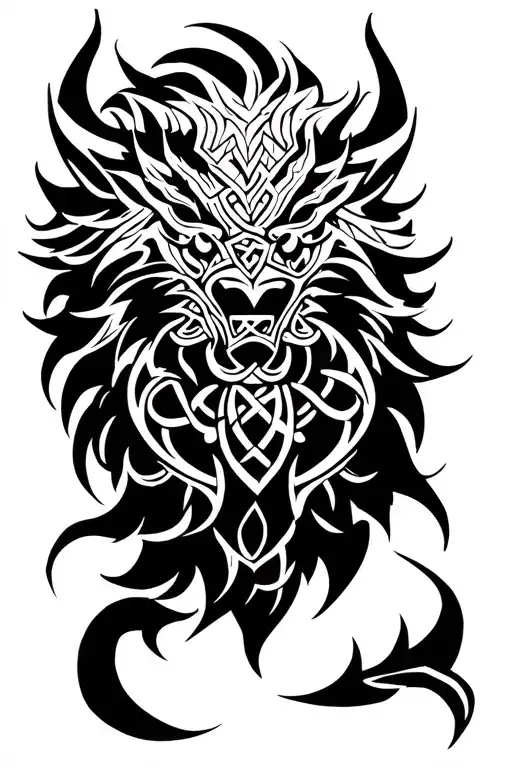 Triune Tribal Shinto Celtic Guardian Beast Warrior