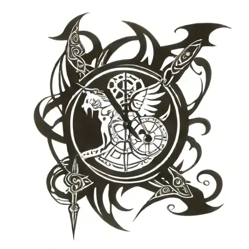 Sagittarius And Clock