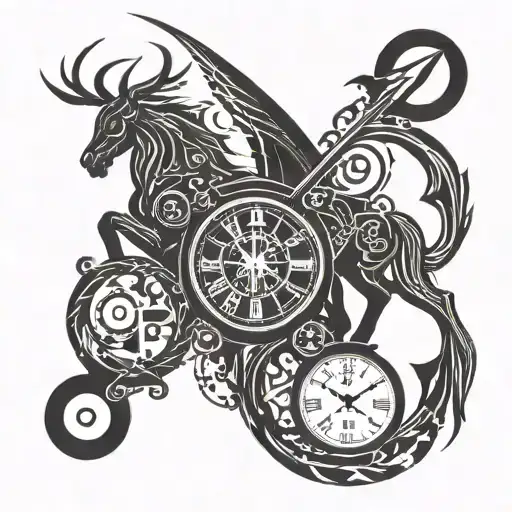 Sagittarius And Clock