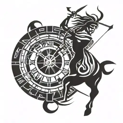 Sagittarius And Clock