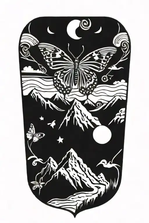 Butterfly And Mountain