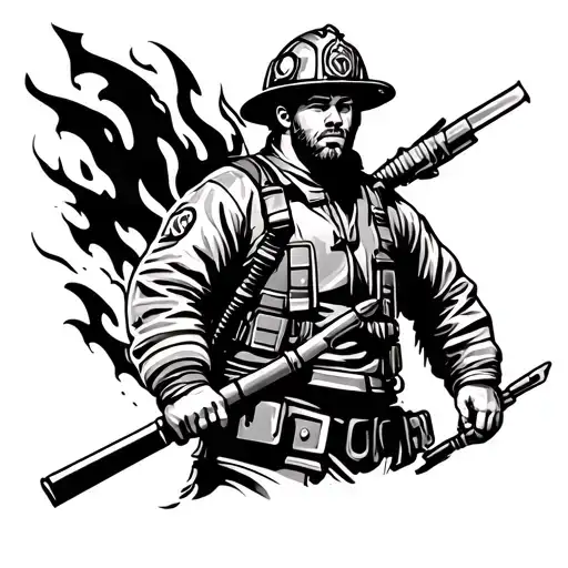 Firefighter Warrior Standing
