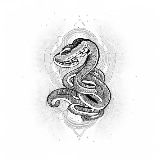 Snake Beautiful Girl Flower