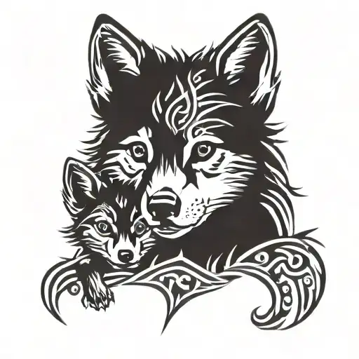 Two Wolf Cubs