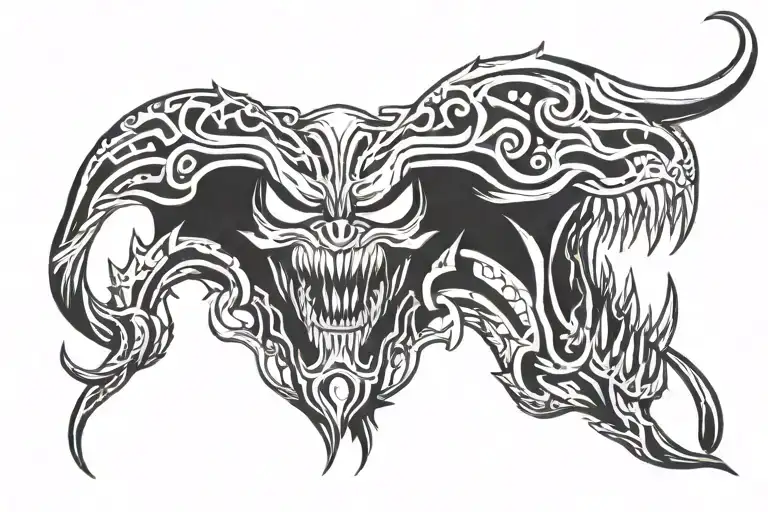 Hell Boy Horns Venom Face