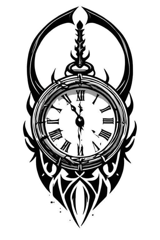 Shepherds Crook With Broken Clock Inside