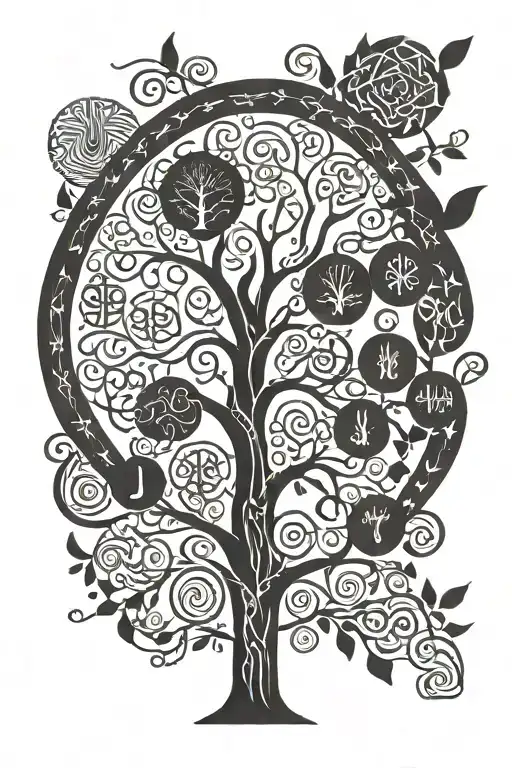 Nordish Runes Family Tree With Each