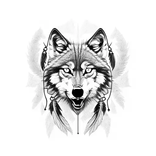 Wolf Print Dream Catcher