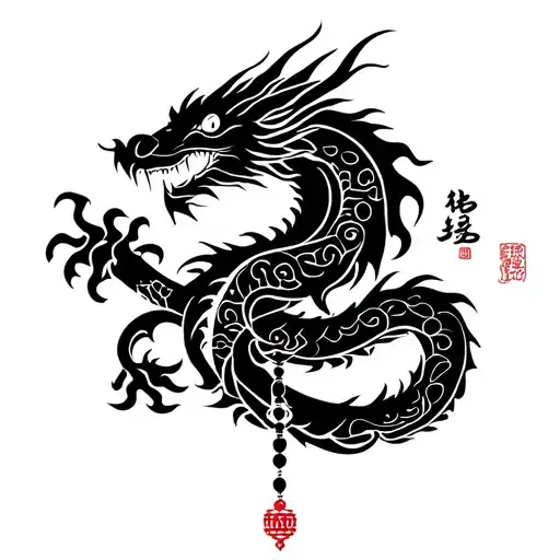 Chineese Dragon Warped Around Praying Beads