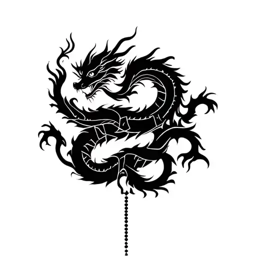 Chineese Dragon Warped Around Praying Beads