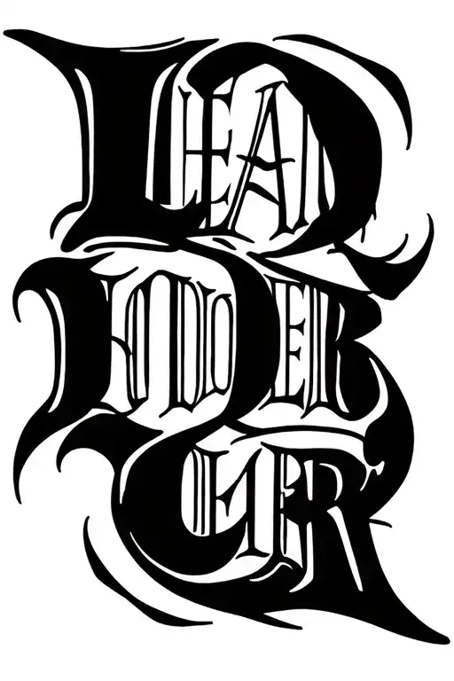 Text Tattoo Using Old English Font Spelling Lean Doer