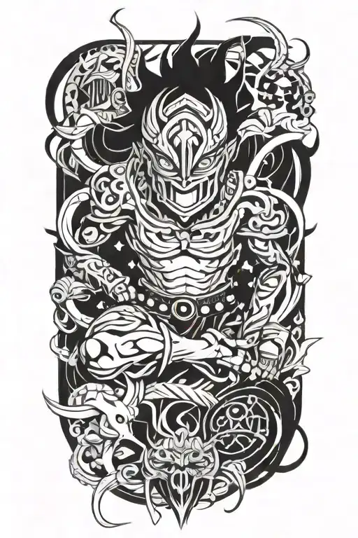 Anime Character Wearing A Mask Fighting Off Inner Demons