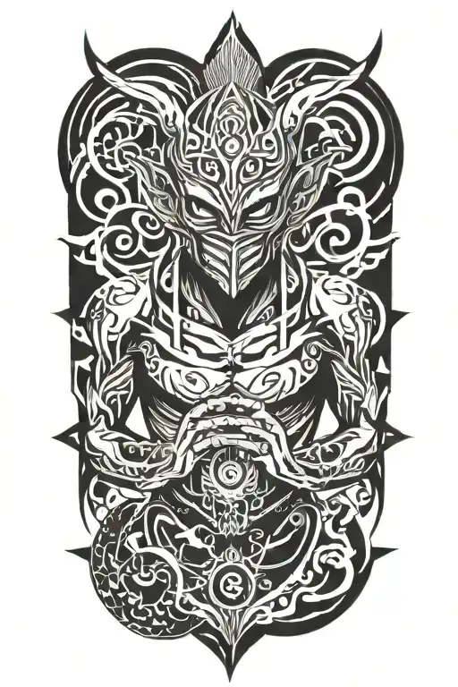 Anime Character Wearing A Mask Fighting Off Inner Demons