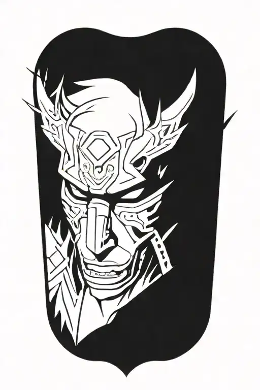 Anime Character Wearing A Mask Fighting Off Inner Demons