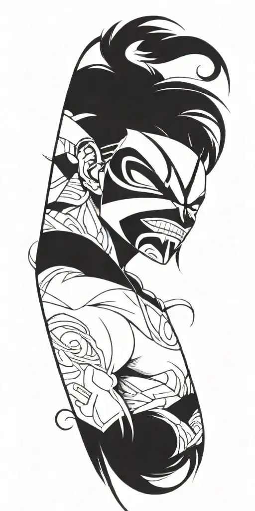 Anime Character Wearing A Mask Fighting Off Inner Demons