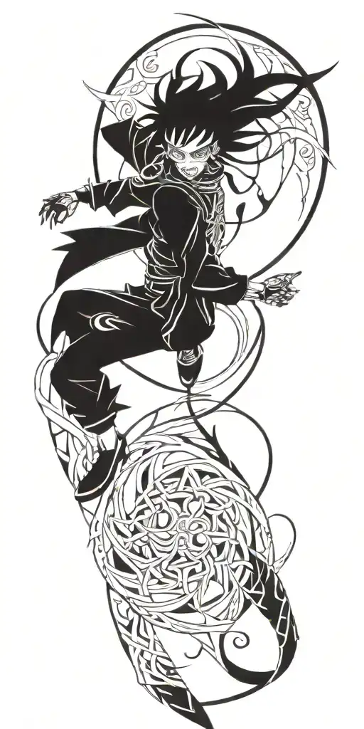 Anime Character Wearing A Mask Fighting Off Inner Demons