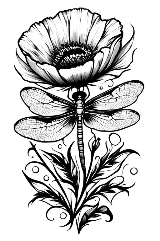 Dragonfly Poppy Flower