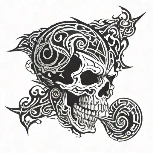 Skull Yelling Looking Up To Right