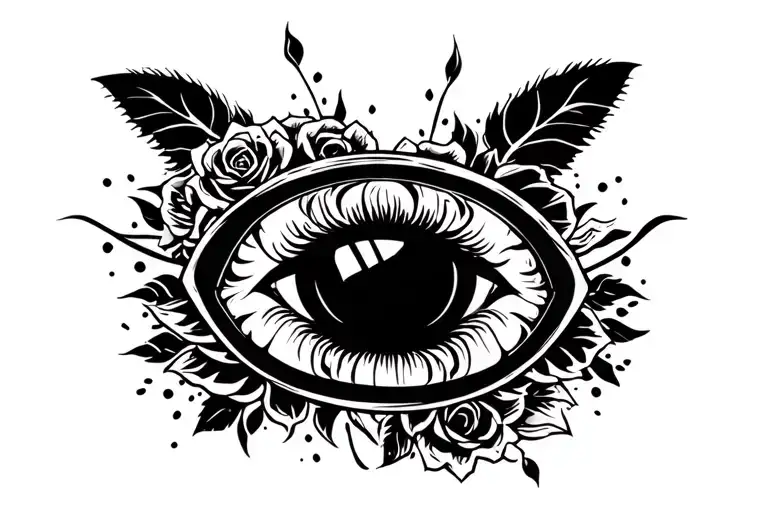 Arena And Black Roses With Lines With Visor Eye