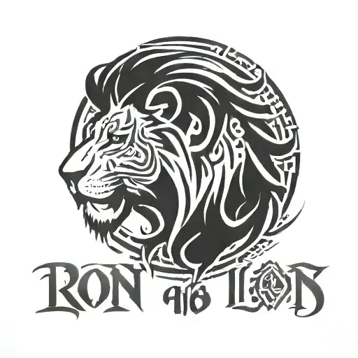 Lion With The Inscription Ron48