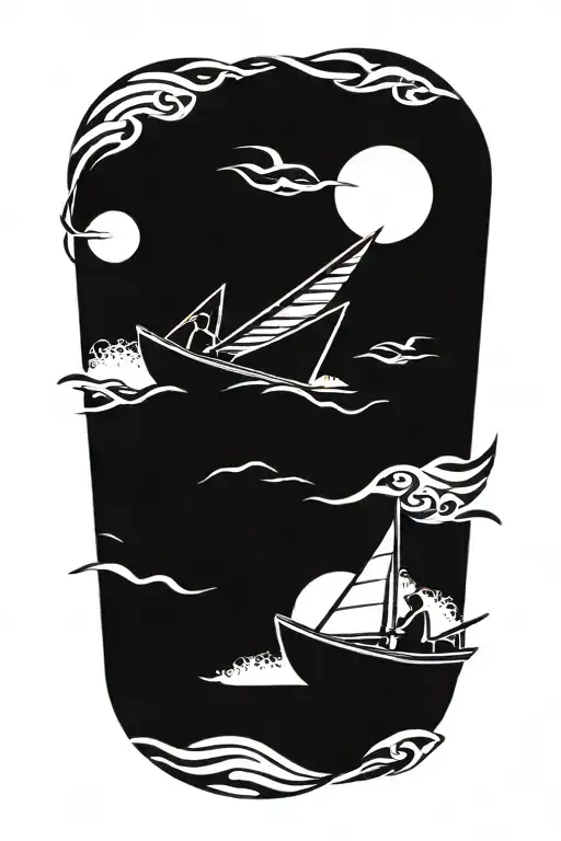 Beach Scene Featuring A Small Modern Fishing Boat