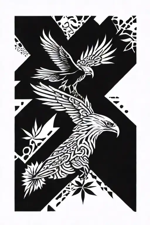 Eagle And Cannabis Leaf