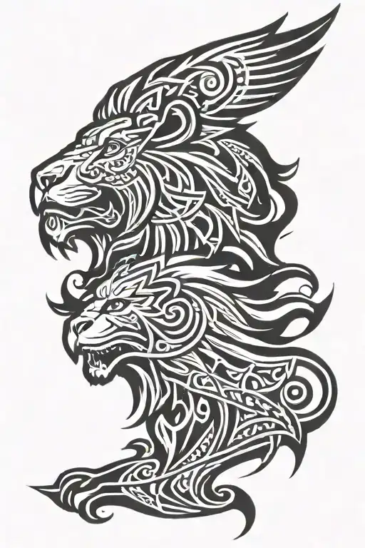 Lion And Eagle Head