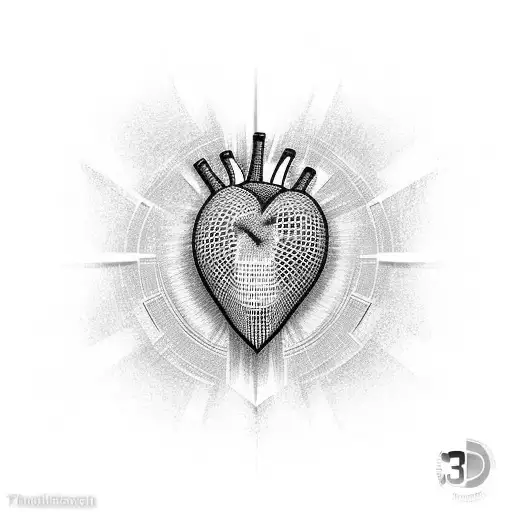 3D Heart Divided In Seven