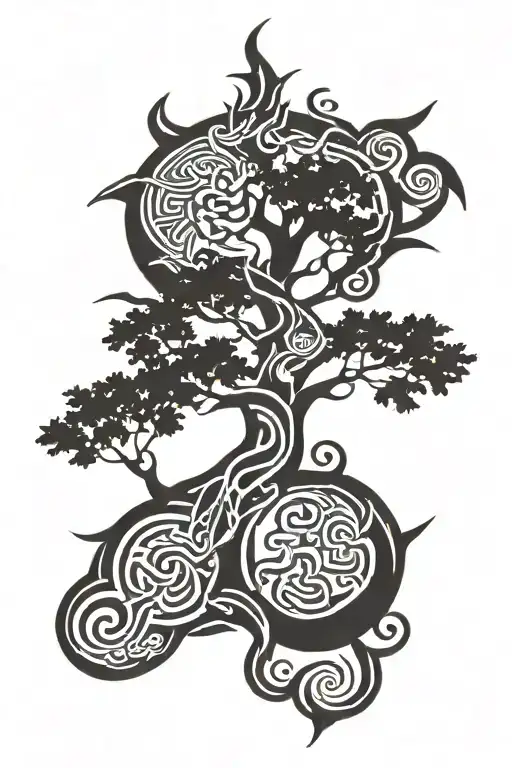 Vikings Symbols With Tree