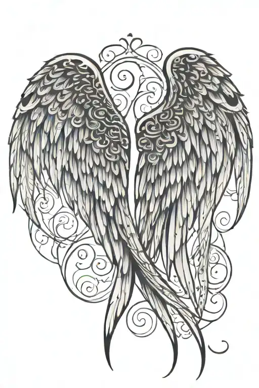 Angel Wings With The Words Divinitus Protegere