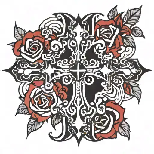 Breton Cross And Roses Blood