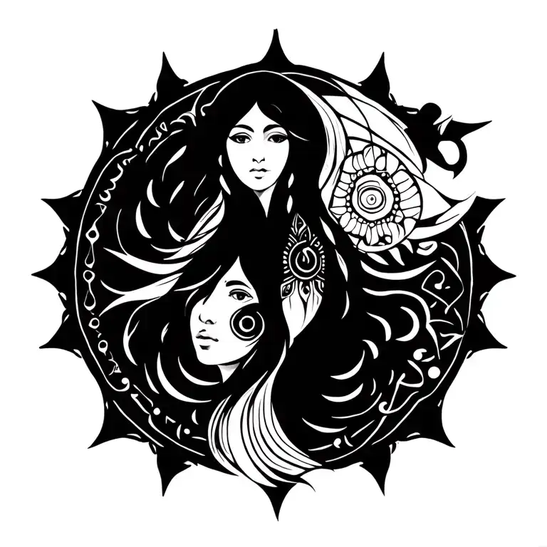 Mandala In The Form Of A Zodiac Maiden