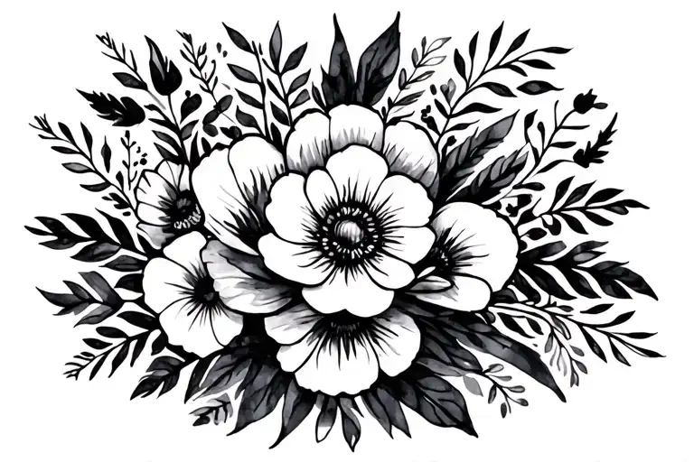 Watercolor Flower Bouquet