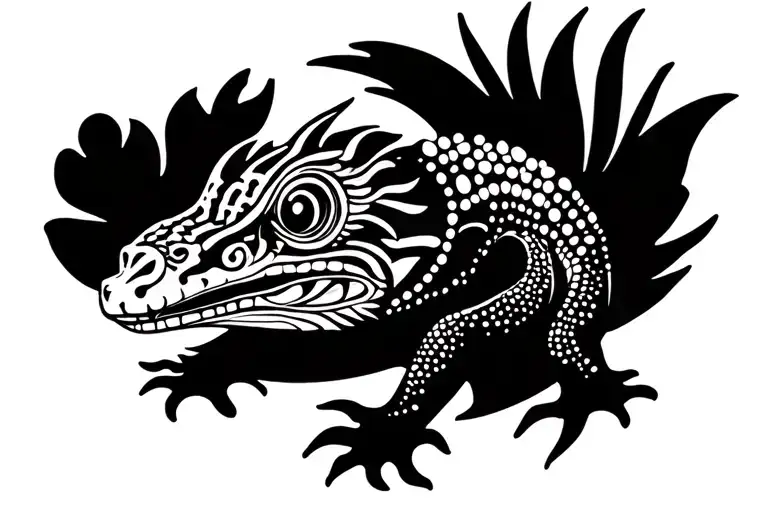 Lizard And Dot Painting