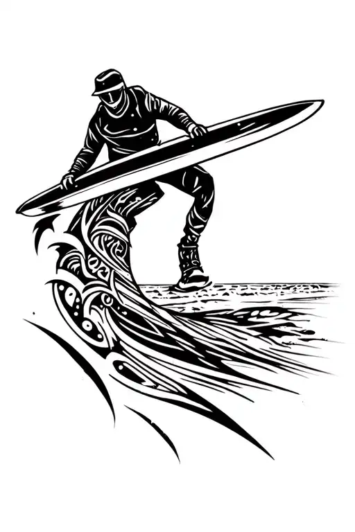 Snow And Beach With Surfing And Snowboarding