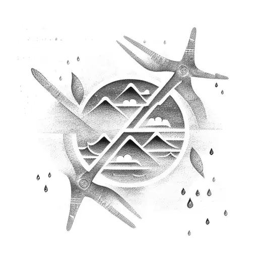 Rainy Sky And Ocean Collide