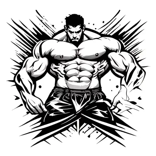 Muscle Man Looking