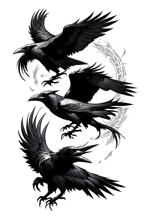 Odin Ravens Huginn And Muninn