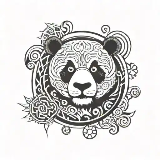 Panda And Circle Shape