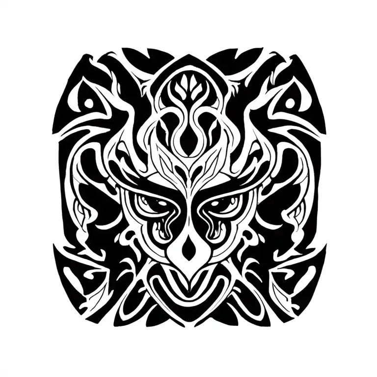 Lovecraft Azathot Style Maori Design Incorporating Elements
