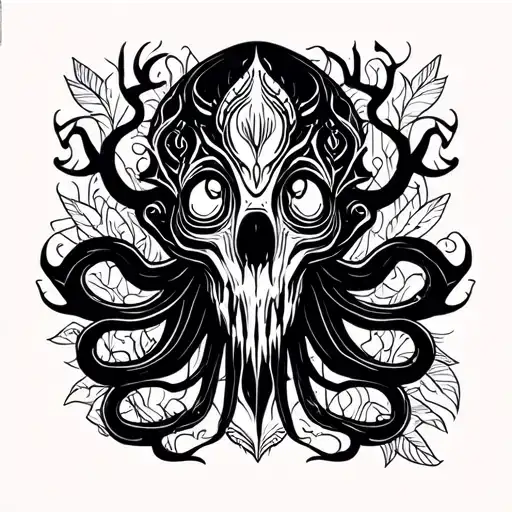 Cthullu Style Hawaiano Design Incorporating Elements